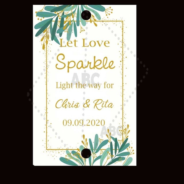 Wedding sparklers Tags personalized