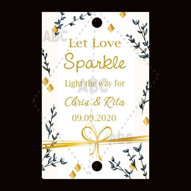 Wedding sparklers Tags personalized