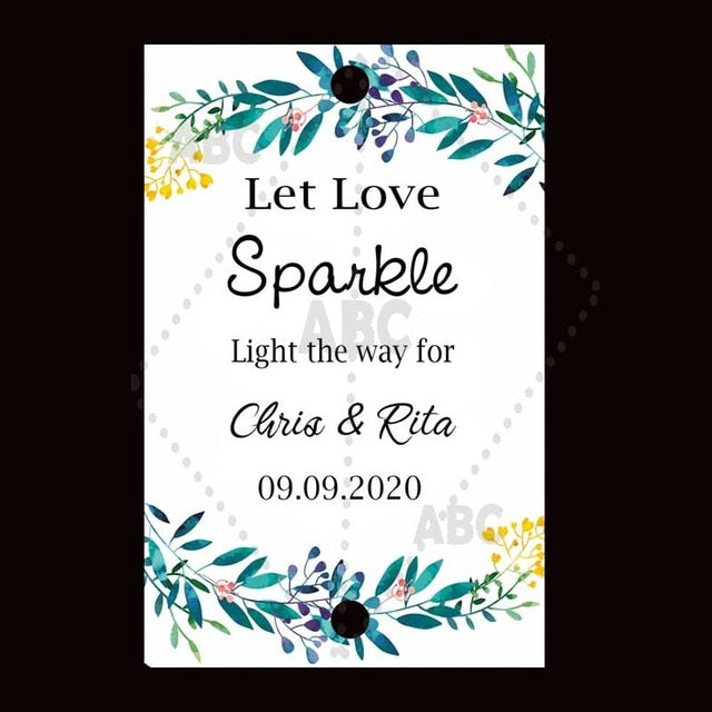 Wedding sparklers Tags personalized