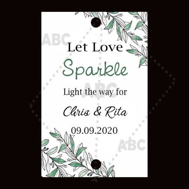Wedding sparklers Tags personalized