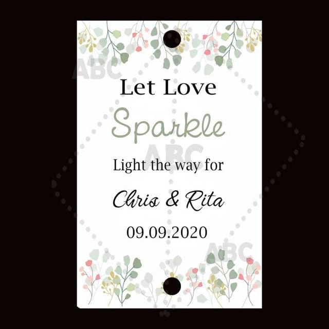 Wedding sparklers Tags personalized