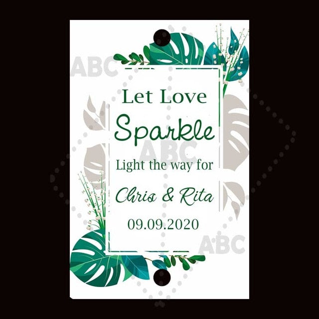 Wedding sparklers Tags personalized