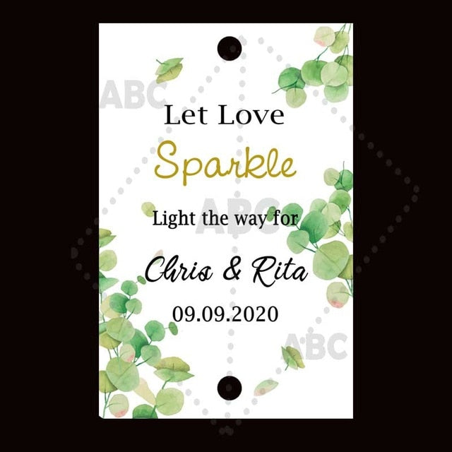 Wedding sparklers Tags personalized