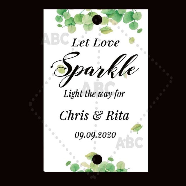 Wedding sparklers Tags personalized