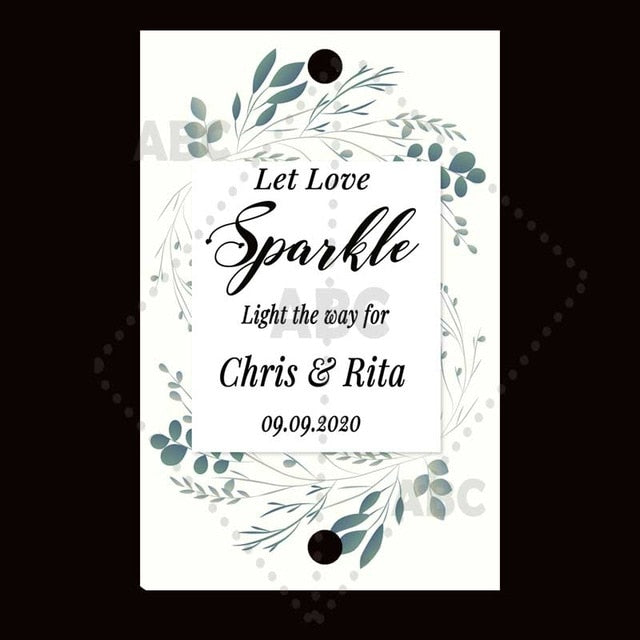 Wedding sparklers Tags personalized