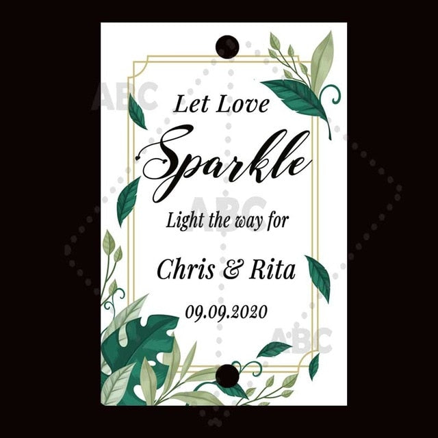 Wedding sparklers Tags personalized