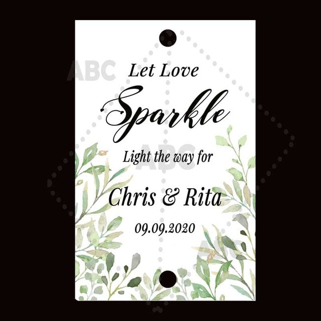 Wedding sparklers Tags personalized