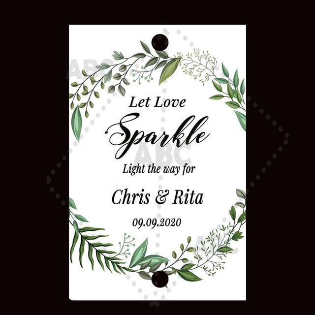 Wedding sparklers Tags personalized