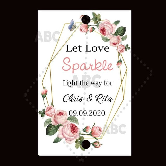 Wedding sparklers Tags personalized