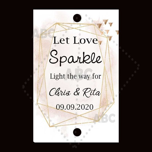 Wedding sparklers Tags personalized