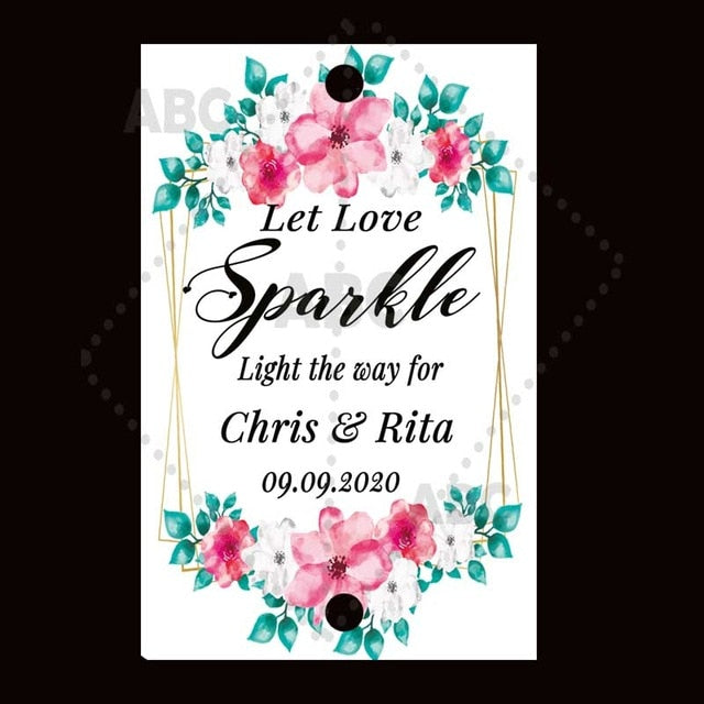 Wedding sparklers Tags personalized