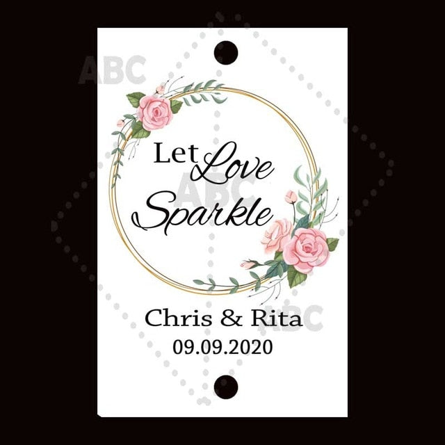 Wedding sparklers Tags personalized