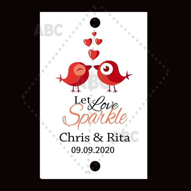 Wedding sparklers Tags personalized