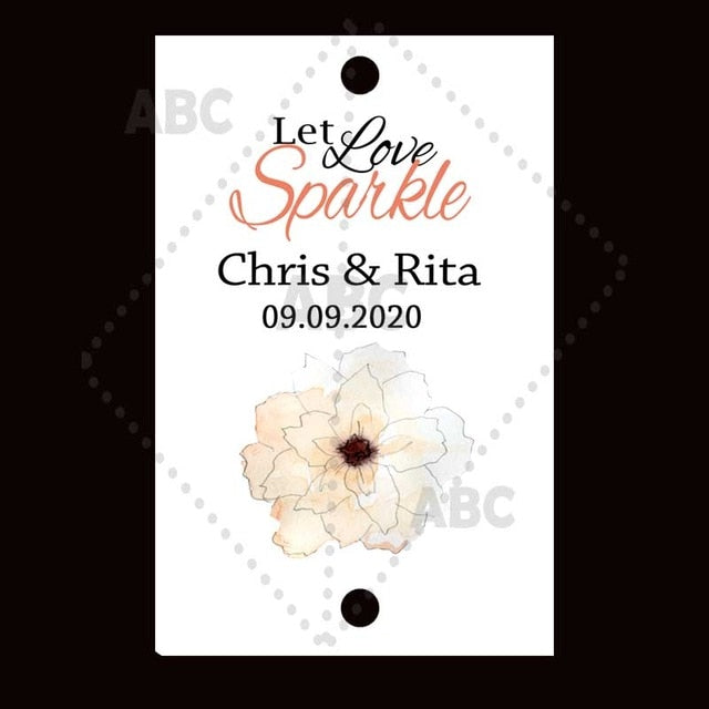 Wedding sparklers Tags personalized