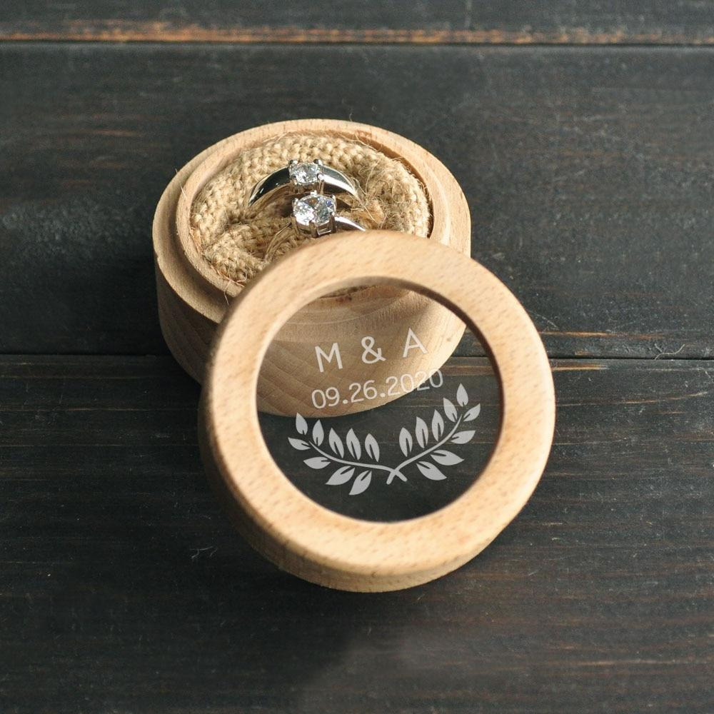 Custom Ring Bearer Box Initials & Date - The Suggestion Store