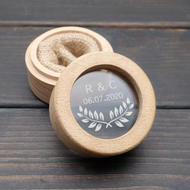 Custom Ring Bearer Box Initials & Date - The Suggestion Store