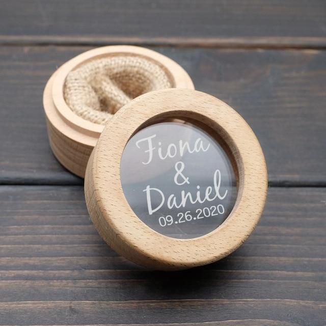 Custom Ring Bearer Box Initials & Date - The Suggestion Store