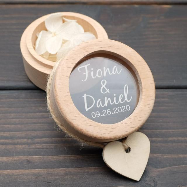 Custom Ring Bearer Box Initials & Date - The Suggestion Store