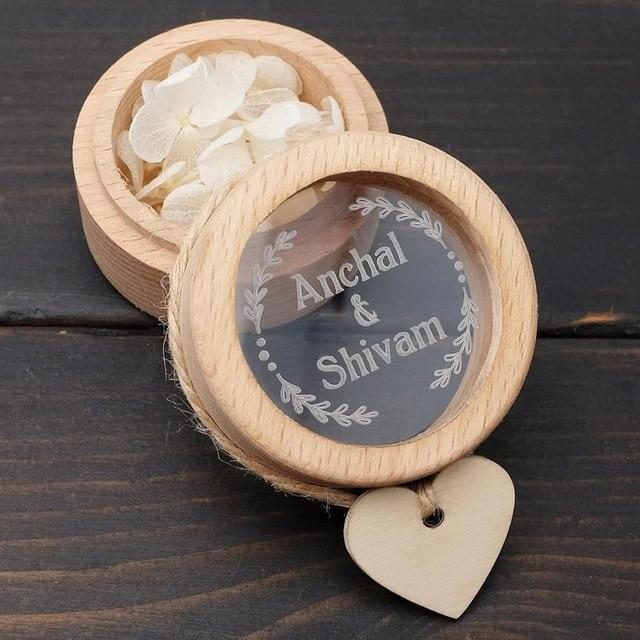 Custom Ring Bearer Box Initials & Date - The Suggestion Store