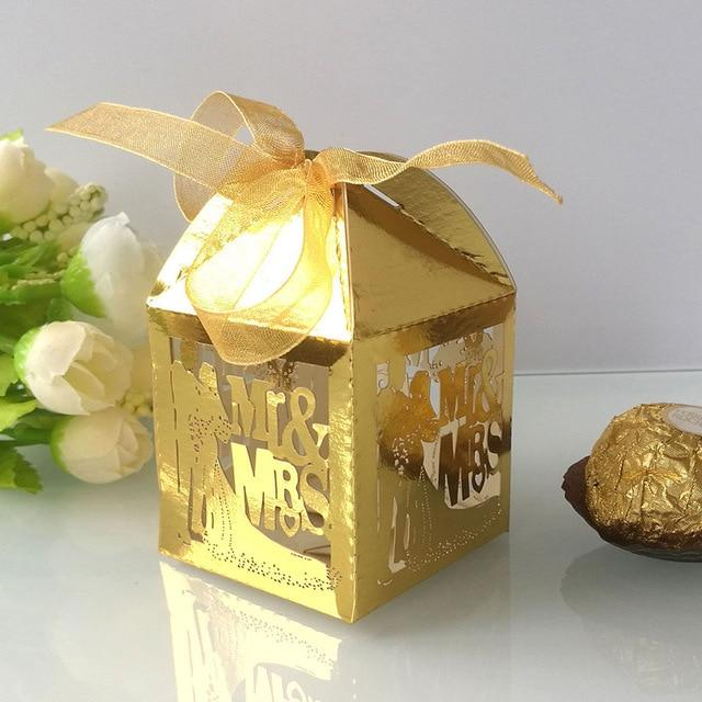 50pcs Candy Box Sweets Gift Boxes With Ribbon - The Suggestion Store