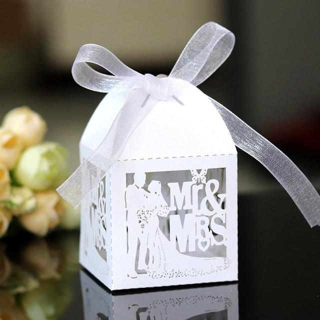 50pcs Candy Box Sweets Gift Boxes With Ribbon - The Suggestion Store
