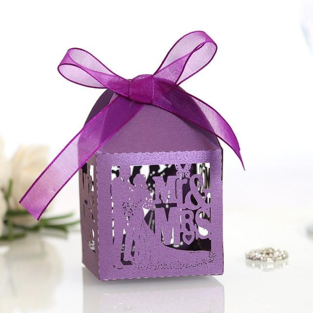 50pcs Candy Box Sweets Gift Boxes With Ribbon - The Suggestion Store