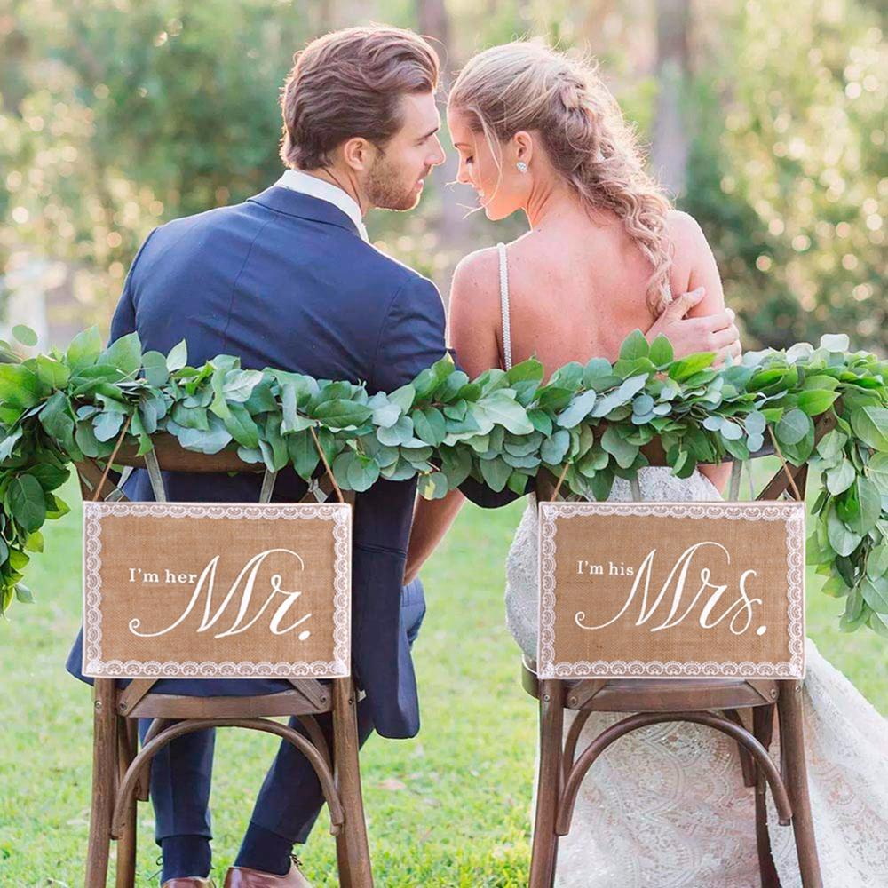 Mr and Mrs chair signs - The Suggestion Store