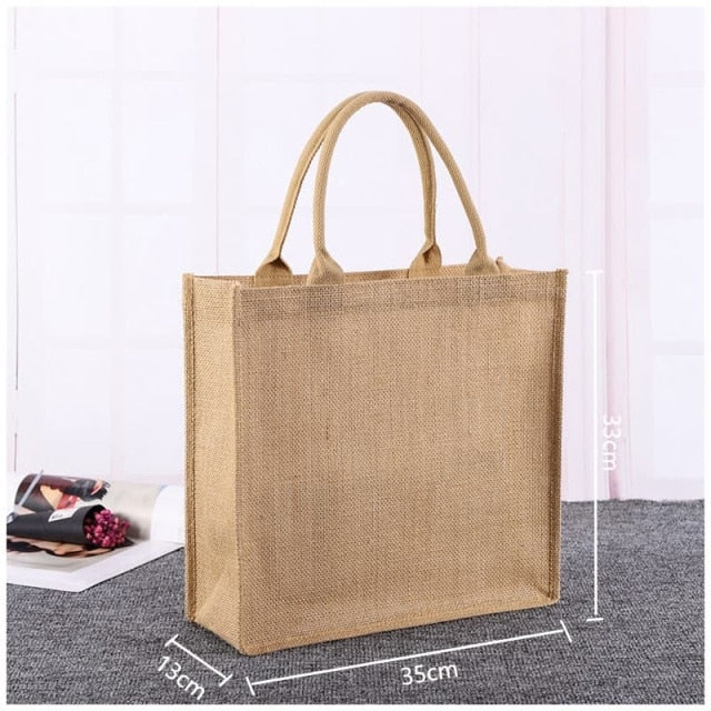 Personalized Wedding Burlap Tote Bag