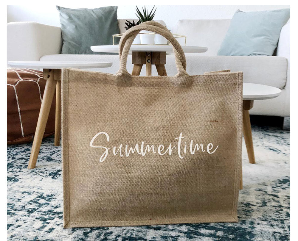 Personalized Wedding Burlap Tote Bag
