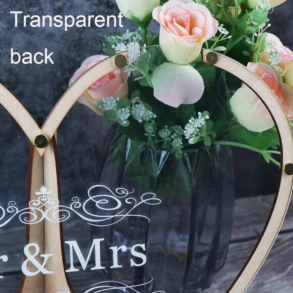 Heart shape Transparent Wedding guest book + Rustic Sweet Heart Drop box