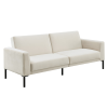 Linen upholstered, modern convertible folding sofa bed, suitable for living spaces, apartments, dormitories, Beige