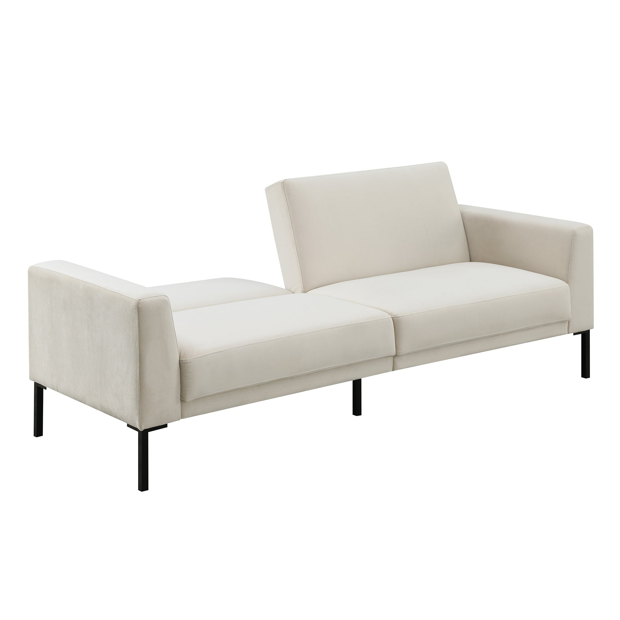 Linen upholstered, modern convertible folding sofa bed, suitable for living spaces, apartments, dormitories, Beige