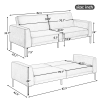 Linen upholstered, modern convertible folding sofa bed, suitable for living spaces, apartments, dormitories, Beige
