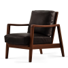Mid-Century model Modern Easy Chairs Teak/Walnut Wooden Lounge Chair Italy Genuine Leather Leisure Armchair