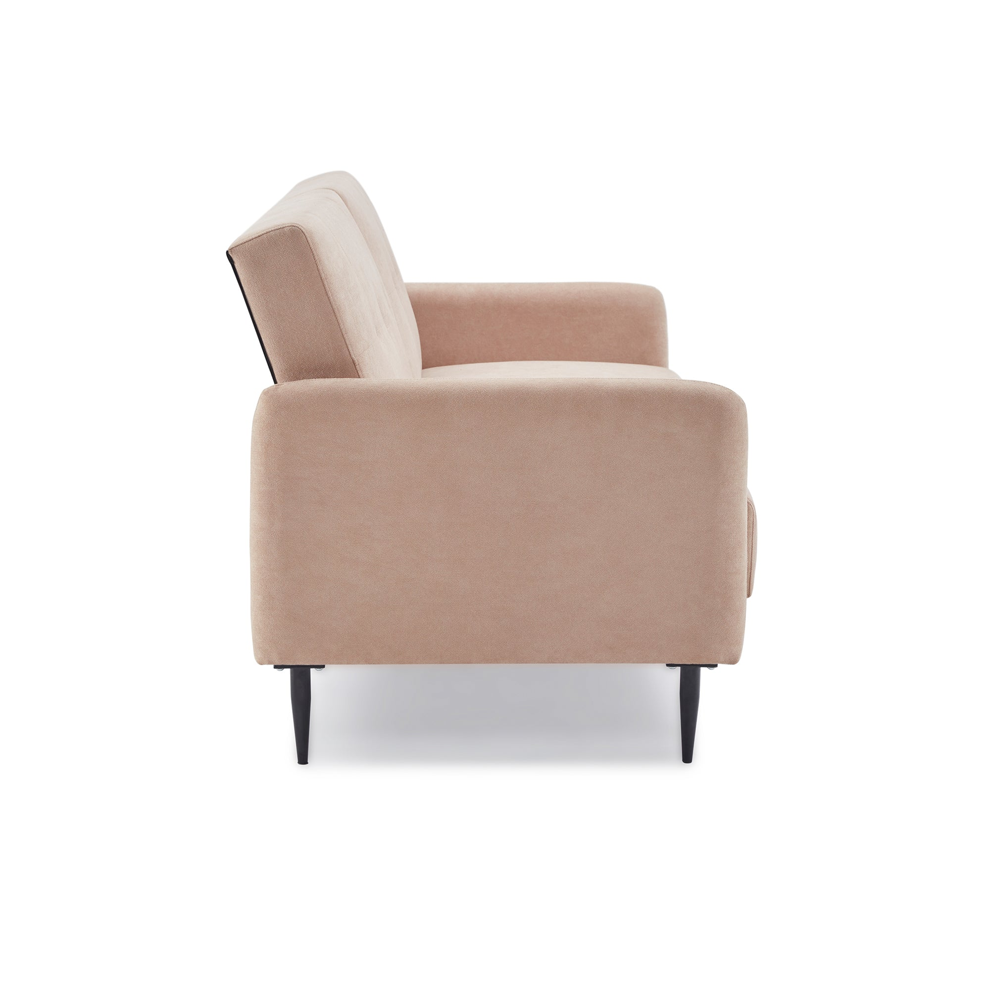 Linen upholstered, modern convertible folding sofa bed, suitable for living spaces, apartments, dormitories, Beige