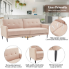 Linen upholstered, modern convertible folding sofa bed, suitable for living spaces, apartments, dormitories, Beige