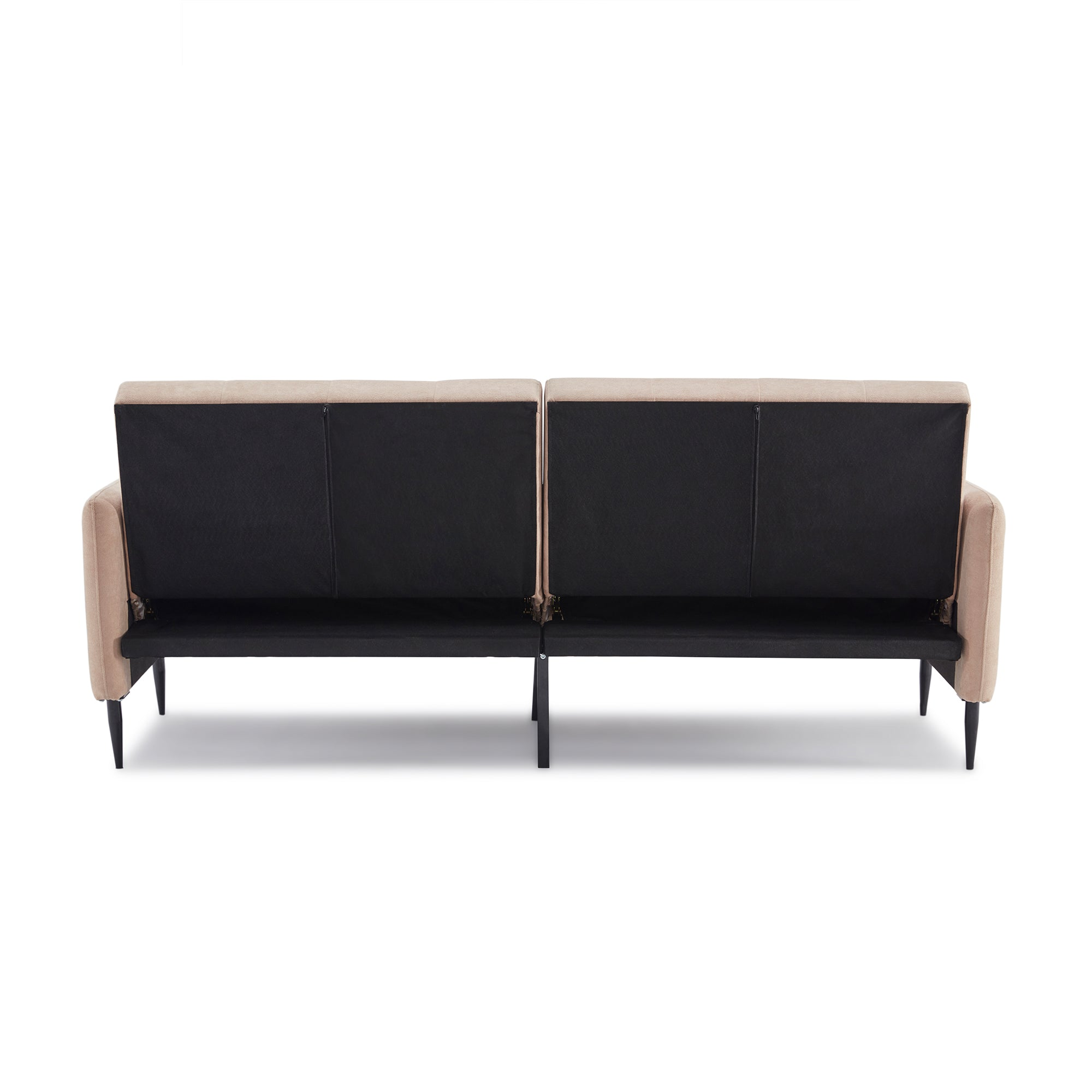 Linen upholstered, modern convertible folding sofa bed, suitable for living spaces, apartments, dormitories, Beige