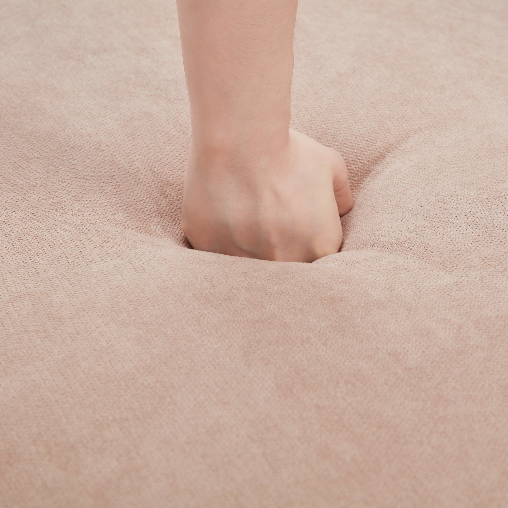 Linen upholstered, modern convertible folding sofa bed, suitable for living spaces, apartments, dormitories, Beige