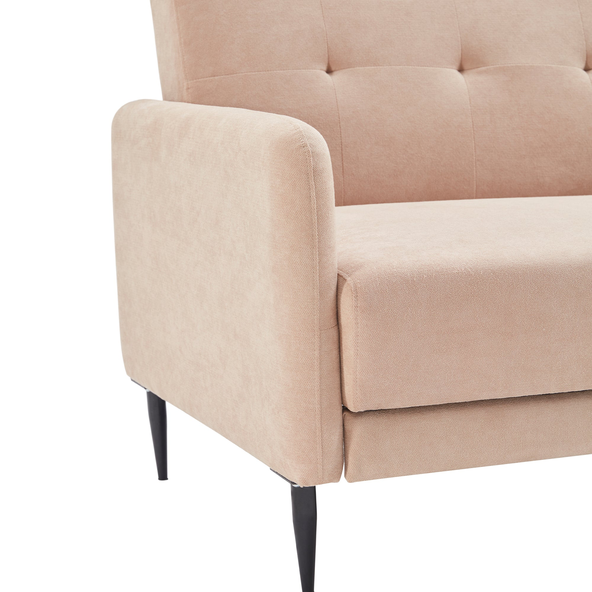 Linen upholstered, modern convertible folding sofa bed, suitable for living spaces, apartments, dormitories, Beige