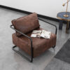 American Single Leather Sofa Chair Industrial Style Loft Apartment Living Room Lazy Sofa Modern Business Lounge Chair