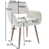 Dining Chairs with Faux Fur, Mid Century Side Chairs with Solid Painting Steel Leg for Desk Chairs Bedroom Living Room