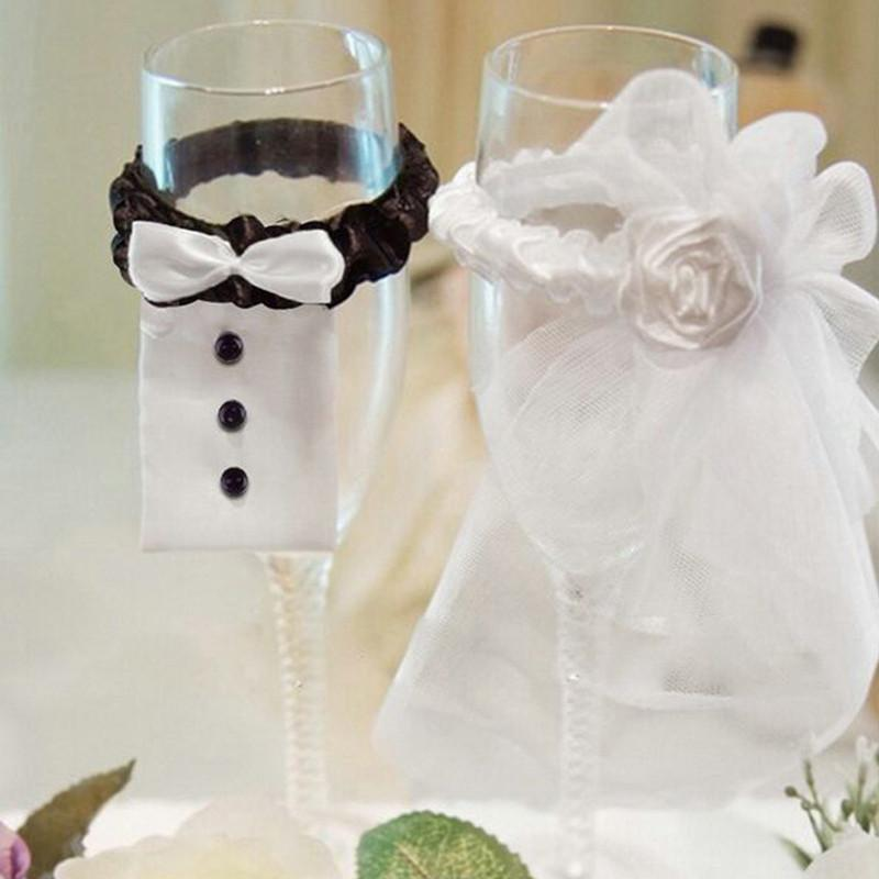 2 PCS BRIDE & GROOM WINE GLASSES DECOR - The Suggestion Store