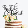 CUSTOM WEDDING CAKE TOPPER PERSONALIZED WITH YOUR NAMES & HEART CENTER