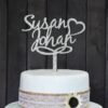 CUSTOM WEDDING CAKE TOPPER PERSONALIZED WITH YOUR NAMES & HEART - The Suggestion Store