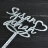 CUSTOM WEDDING CAKE TOPPER PERSONALIZED WITH YOUR NAMES & HEART - The Suggestion Store