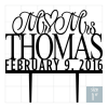 Cute Wedding Cake Topper MR MRS Last name and date - The Suggestion Store