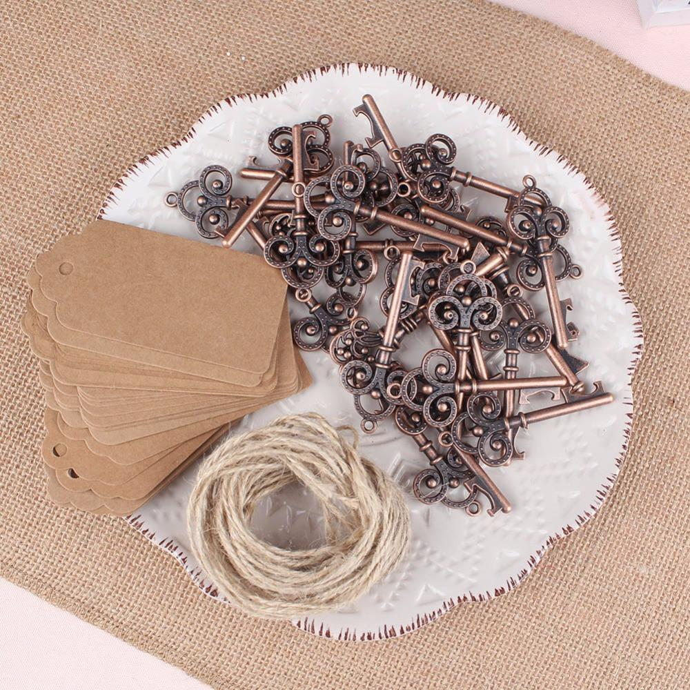50 Vintage Beer Opener Keychain with Tag Card Wedding Decoration - The Suggestion Store