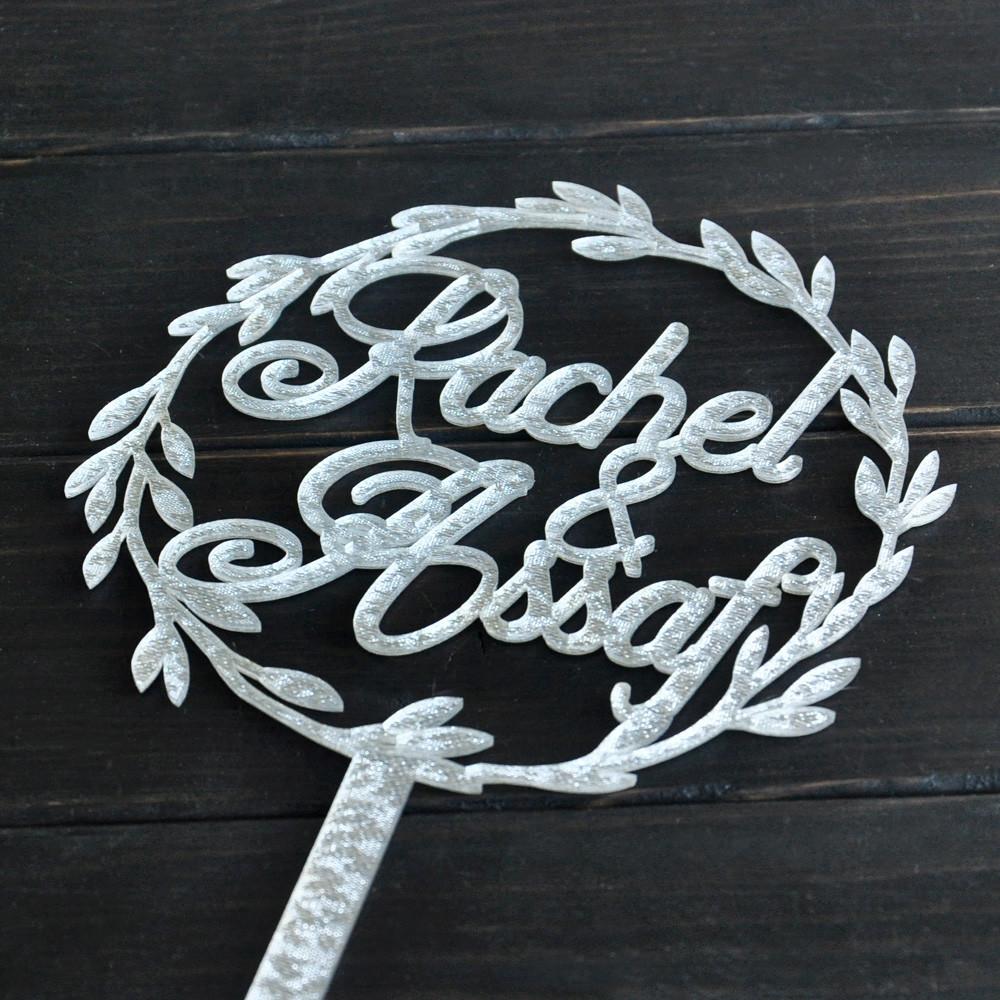 CUSTOM WEDDING CAKE TOPPER PERSONALIZED WITH YOUR NAMES - The Suggestion Store