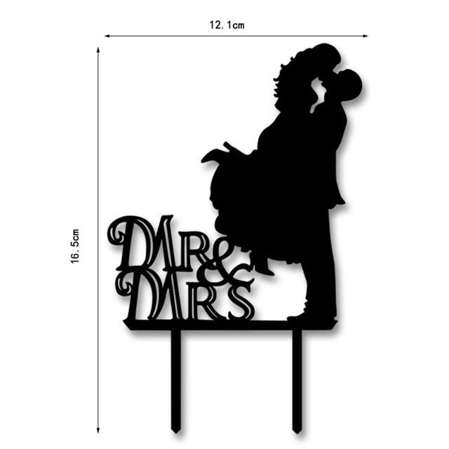 Cake Topper Wedding Acrylic Black - The Suggestion Store