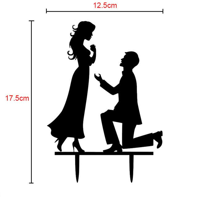 Cake Topper Wedding Acrylic Black - The Suggestion Store